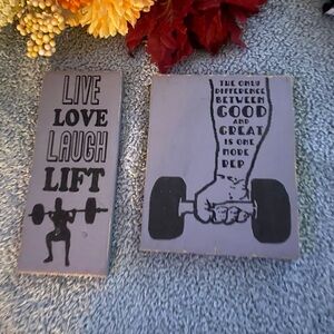Inspirational Fitness Wall Art Set - Black and Gray